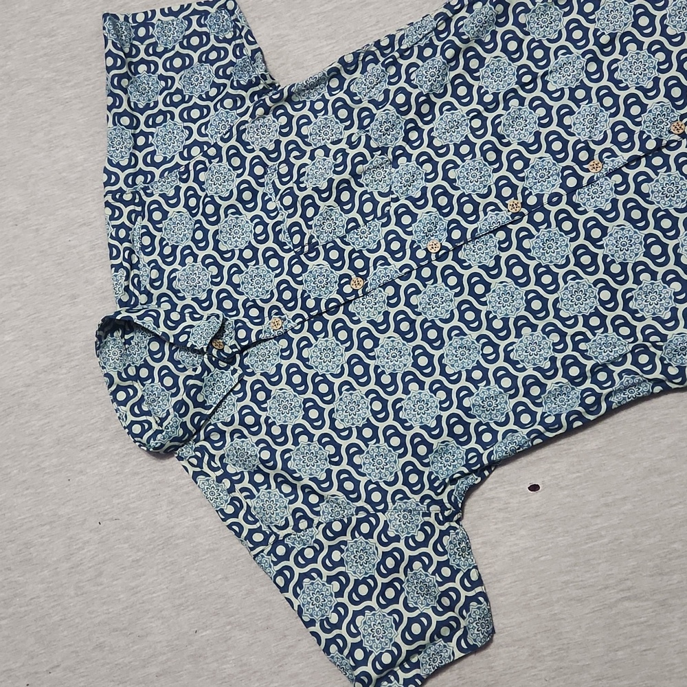 Handmade Indian Casual Collared Button-Down Printed Cotton Summer Shirt - Picture 3 of 12